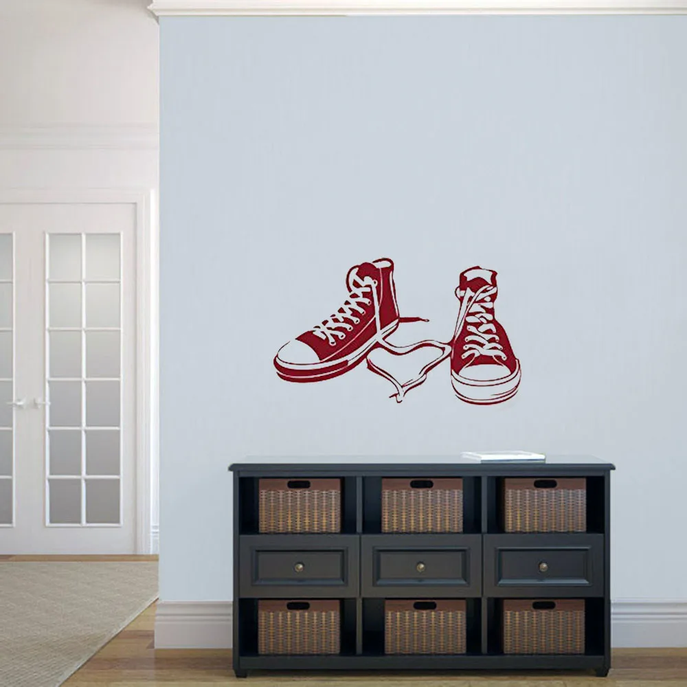 Текстильная обувь настенная наклейка дизайн интерьера виниловая подростковая