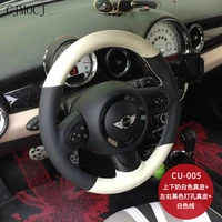 hand sewn leather car steering wheel cover anti slip car styling for bmw mini cooper clubman countryman car accessories