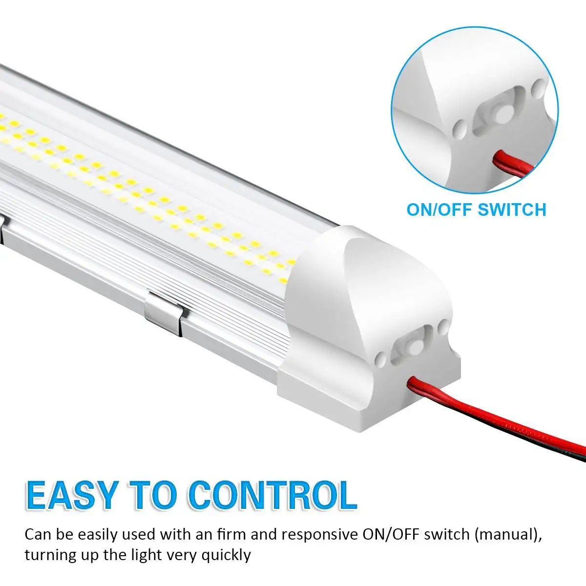 1/2/4Pcs 72 LED Bar Car Interior White Strip Light Lamp with On/Off Switch Van Cabin Lorry Truck Camper Boat | Автомобили и