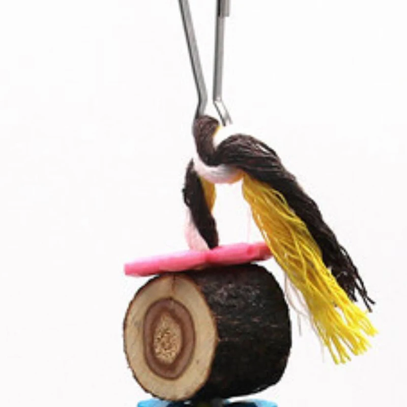 Творческий красочный Попугай Игрушка качество натурального дикого дерева