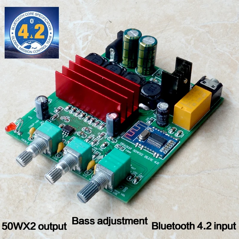 Плата цифрового усилителя мощности KYYSLB DP3 50 вт * 2 лампы TPA3116D2 0 плата Bluetooth 4 для