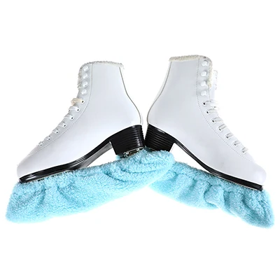Blue S EU28-32 1 пара, утолщенный длинный флисовый чехол для фигурного катания на коньках, эластичный защитный чехол, защита от ржавчины, поглощение воды, Размеры s m l xl XXL - Цвет: Blue S EU28-32