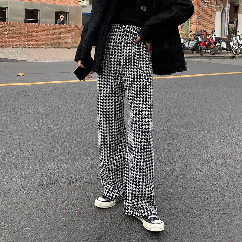 

Qiangeniao wide leg pants 2021 new summer high waist loose students show thin versatile casual straight pants fashion