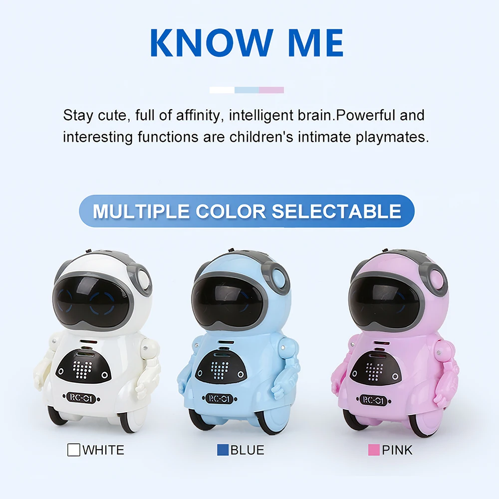

939A Pocket RC Robot Talking Interactive Dialogue Voice Recognition Record Singing Dancing Telling Story Mini RC Robot Toys Gift