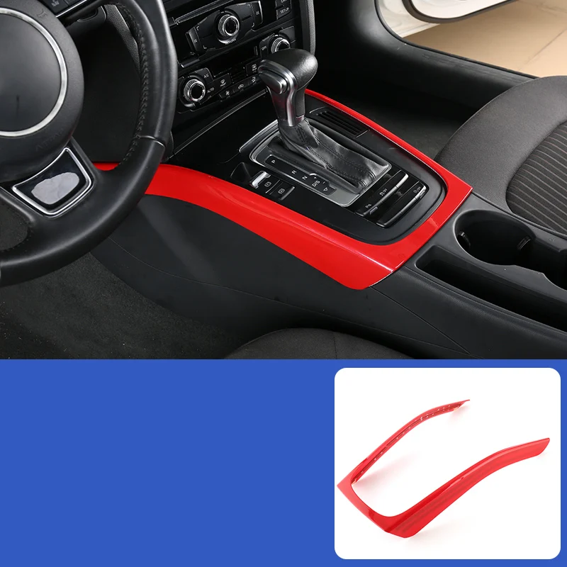 Red Автомобильный Стайлинг, мультимедийная Подставка для рук, панель для украшения, наклейка, коробка передач s, рамка, отделка, для Audi A4 B8 A5, интерьерные авто аксессуары - Название цвета: Red