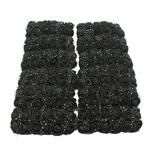 black 12/36/72/144 ПК msj 2 см Искусственный цветок розы пены, украшение из искусственных цветов для семьи Свадебная вечеринка украшения поддельные роза цветы из пены с цветочным рисунком - Цвет: black