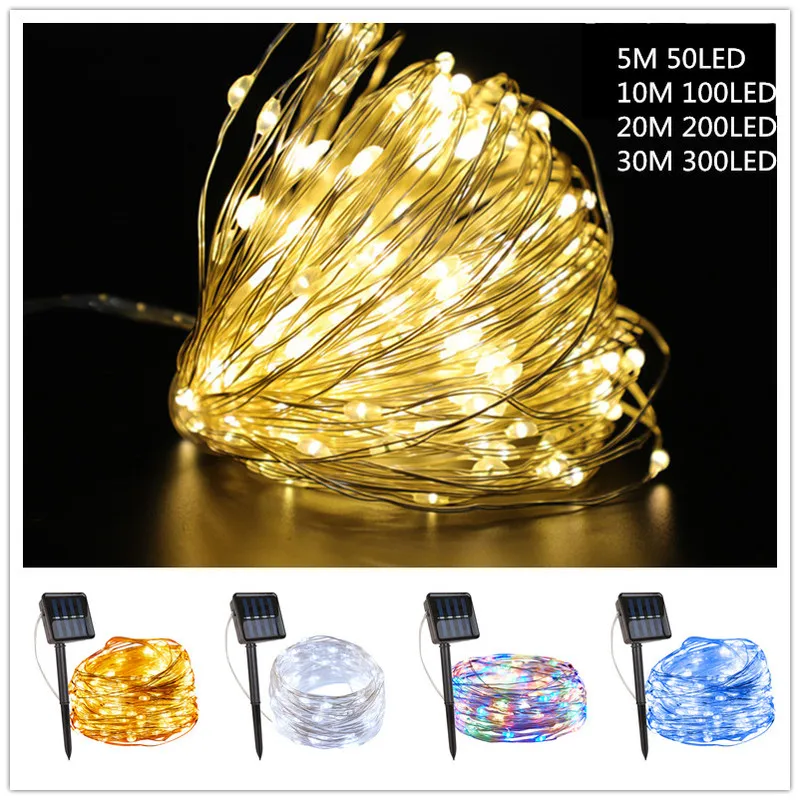 

Outdoor 10M 100LEDs 20M 200LEDs Solar LED String Fairy Lights Flash Waterproof for Christmas Garden Wedding Decoration Led Solar