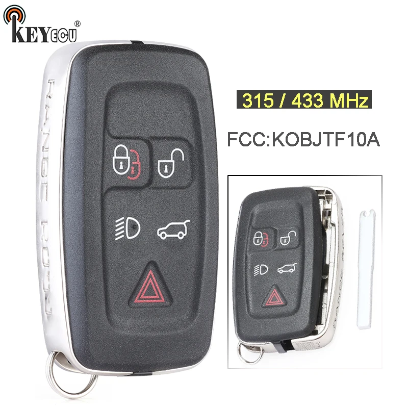 KEYECU 315/433 МГц FCC: KOBJTF10A запасной дистанционный смарт ключ брелок с 5 кнопками для Land