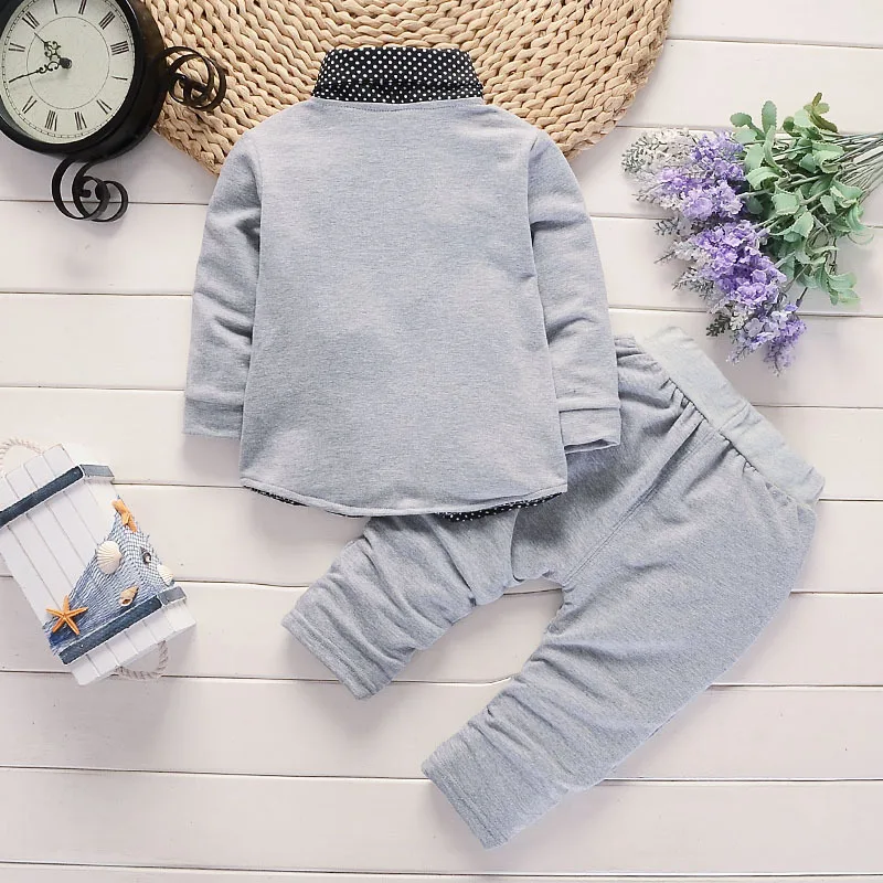 Toddler boys Clothes Outfits cotton Clothing set 2pcs gentleman Wear Little child For 1 2 3 4 Years size infant suit outerwear images - 6