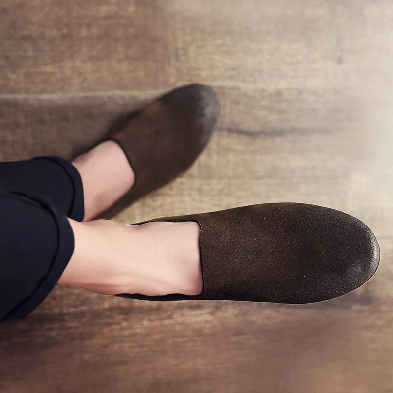 

Genuine Leather Men Casual Shoes outdoor Luxury Brand Mens Loafers Moccasins Breathable Slip on Driving fashion Shoes men