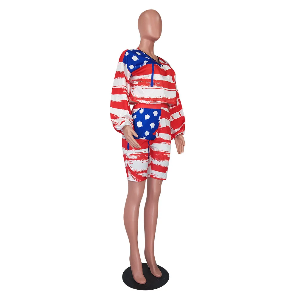 

Printed T-Shirt Shorts New Summer Hot Sale Women Suit European and American Casual Ladies's Clothes Two Piece Set