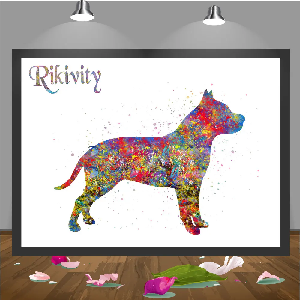 Постер Rikivity Pit Bull Dog с принтами Картина на холсте настенная живопись украшение для