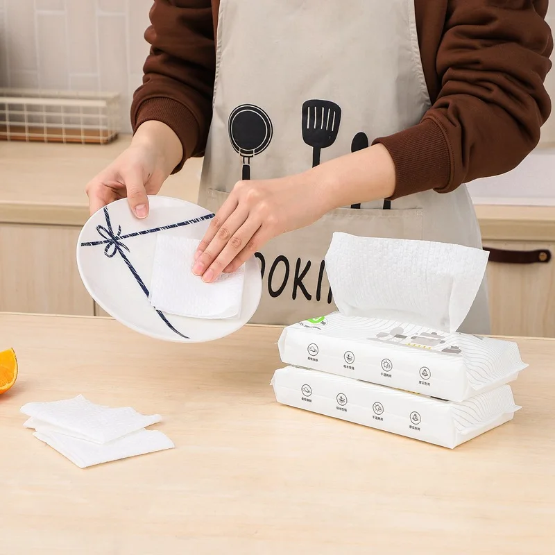 

40Sheet/Roll Of Reusable Lazy Rags Bamboo Towels Wet And Dry For Kitchen Dishcloths Hand Towel Rolls Organic Dishwashing Cloth