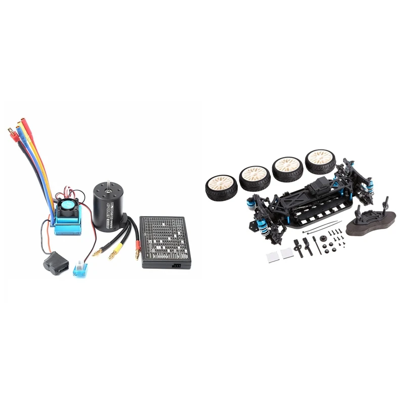 

Бесщеточный двигатель 3650 2300KV и 80A ESC для радиоуправляемого автомобиля 1:8/1:10 с TC10 Non-RTR и колесными шинами 1/10 4WD, туристический автомобиль