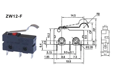 Микропереключатели пластиковые 5 шт.