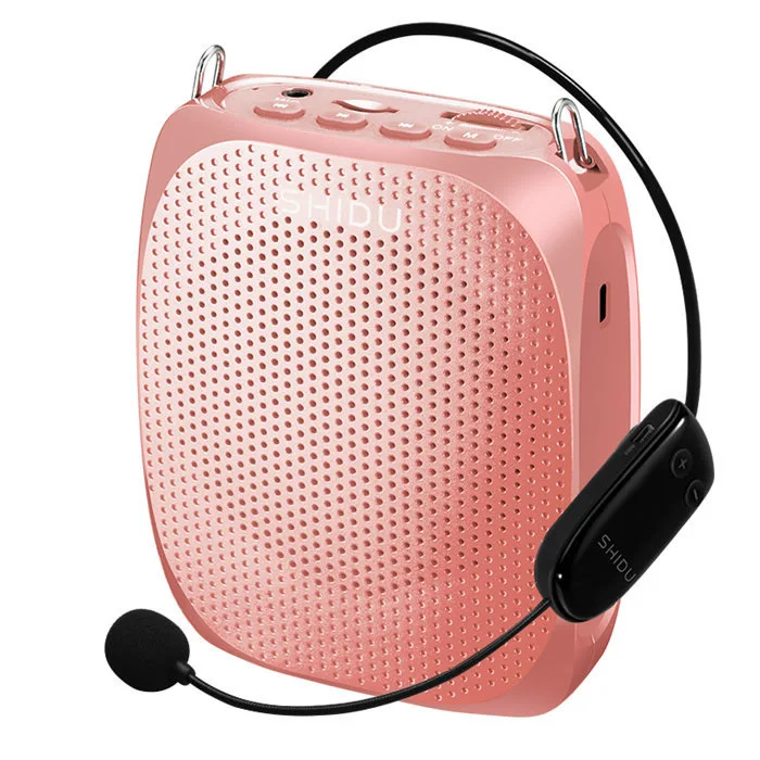 Rose Gold SHIDU ультра Беспроводной Портативный UHF мини аудио Динамик USB Lautsprecher средство громкоговорящей связи для учителей Tourrist Йога S615 - Цвет: Rose Gold