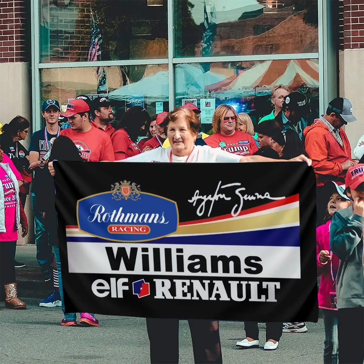

Ayrton Senna Inspired Williams Renault Rothmans Signature All Sizes D42 Flag