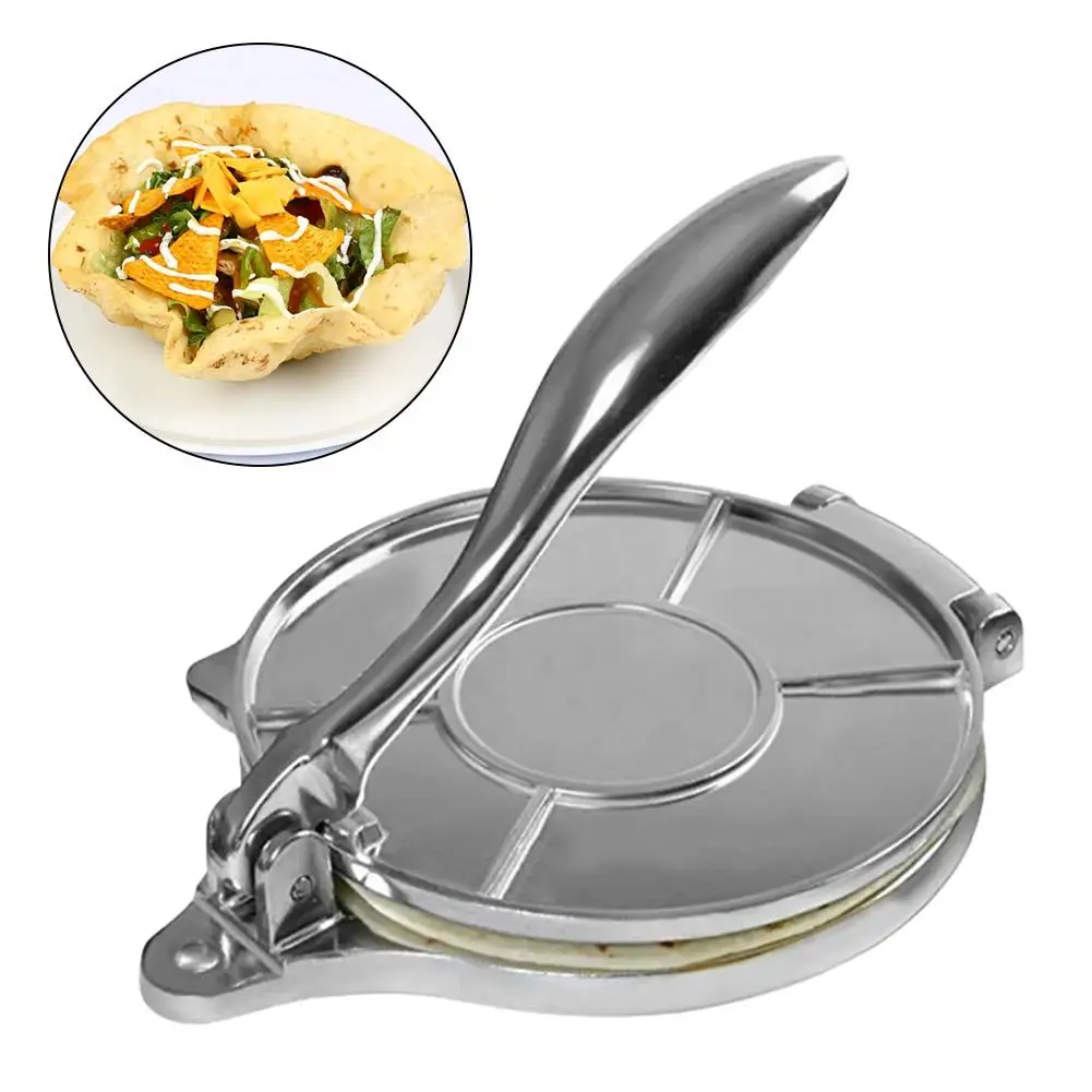 

Tortilla Maker Press Heavy Aluminium Meat Press Foldable Gadgets Bakeware Kitchen Accessories Tools Pie Tools Silver