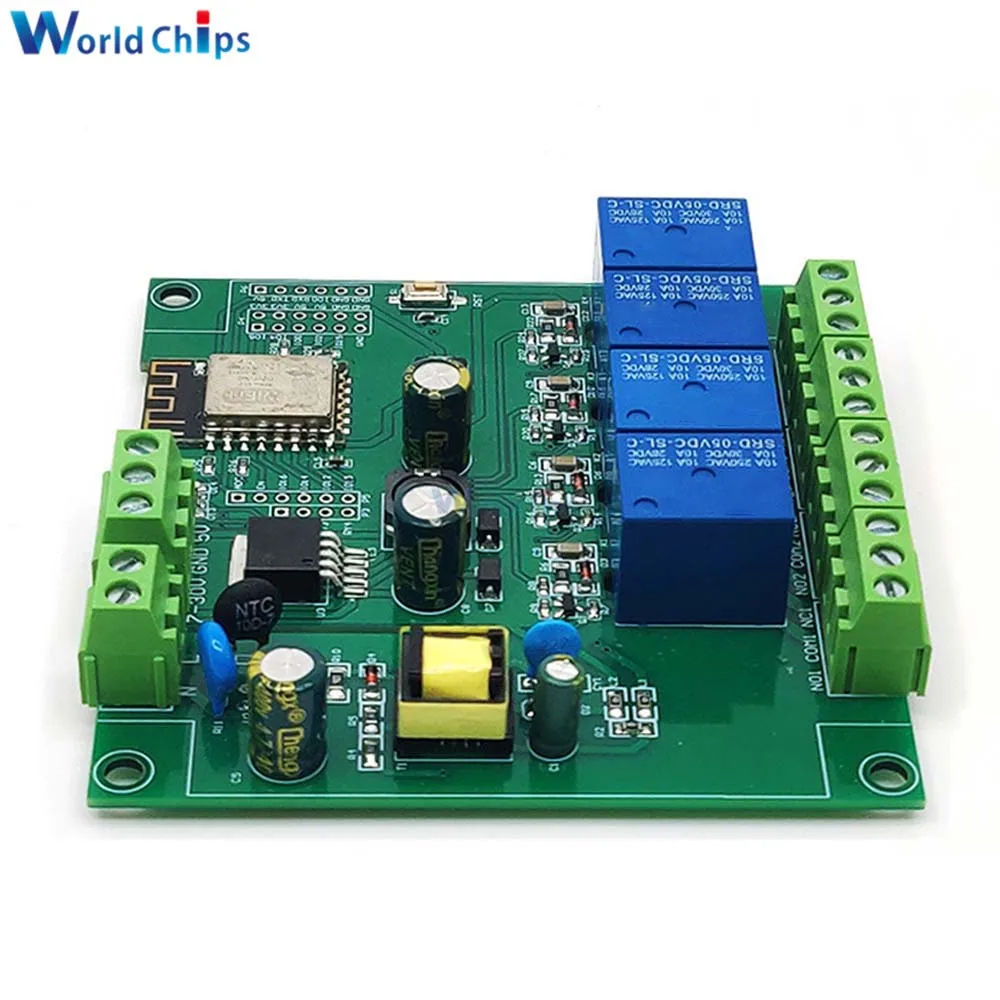 ESP8266 ESP 12F WI FI триггерный релейный модуль 4 канала AC90 250V/DC7 30V/5В реле за