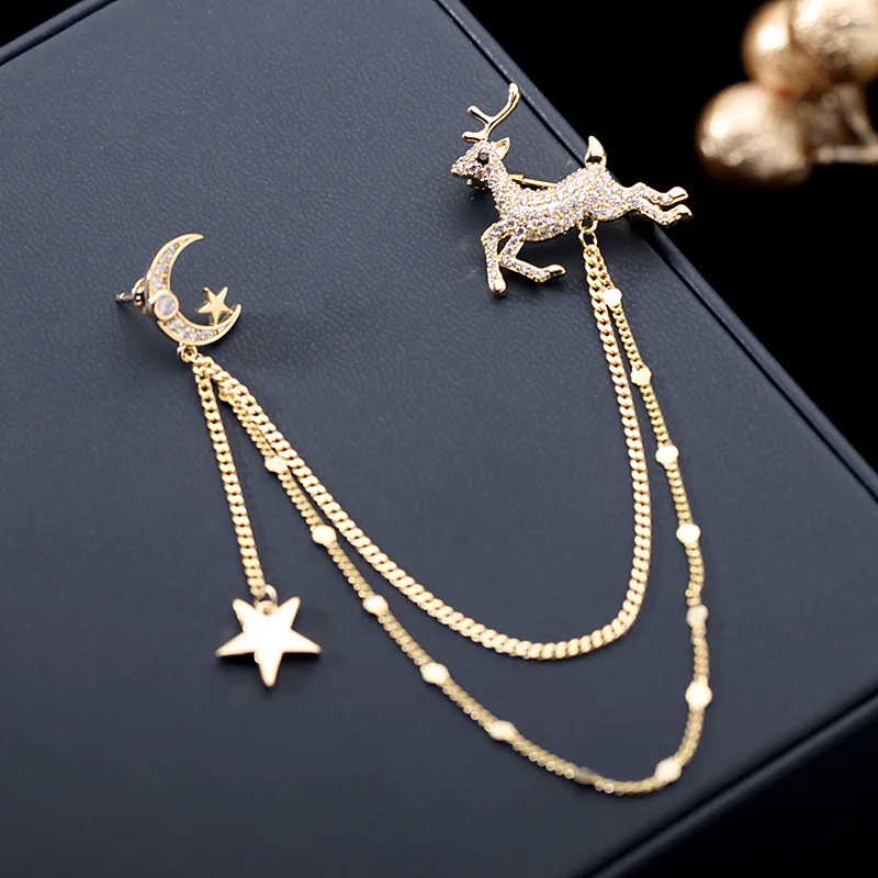 

star animal deer brooch
