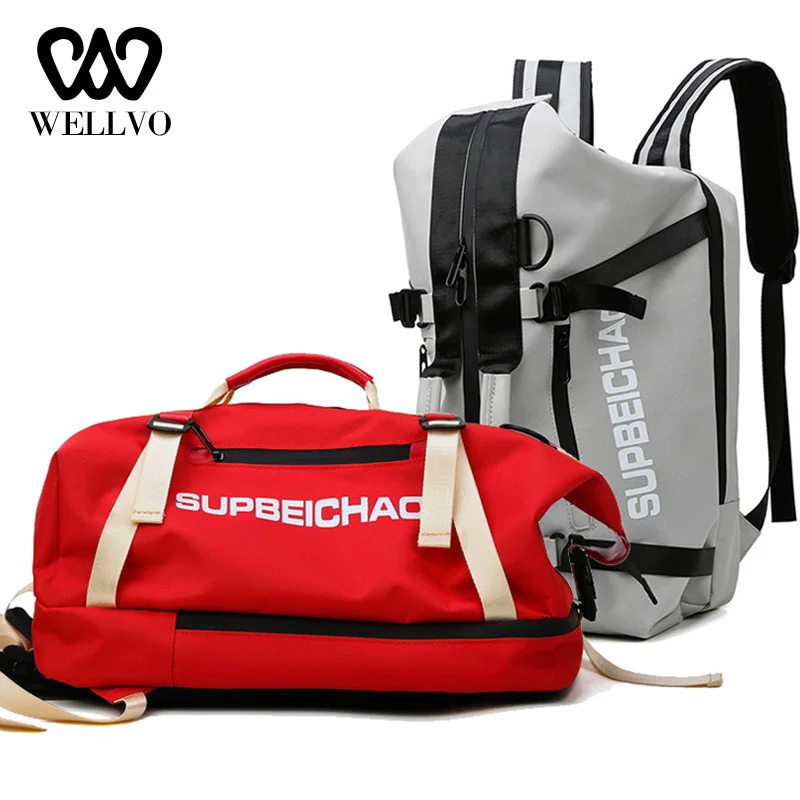 Unisex Gym Bag Women Fitness Rucksack Large Waterproof Multifunctional Hand Luggage Duffle Crossbody Travel Bags XA98WB | Спорт и