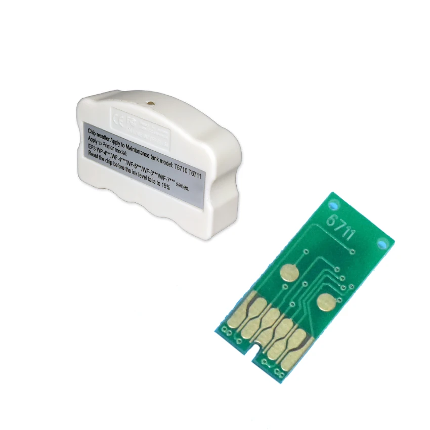 T6711ChipAndResetter T6711 чип для коробки для технического облсуживания Resetter для Epson WF-3520 3530 3540 3620 3640 7710 7720 7510 WF-7520 WF-7610 WF-7620 WF-7110 L1455 - Цвет: T6711ChipAndResetter