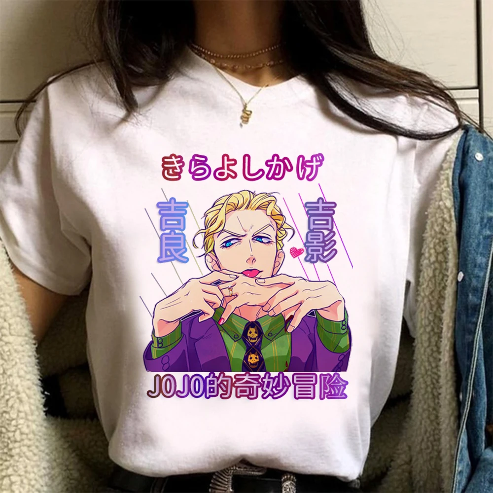 

Бесплатная доставка во Францию, с логотипом «Невероятные приключения Джоджо», «Кира йошикаге», модная футболка