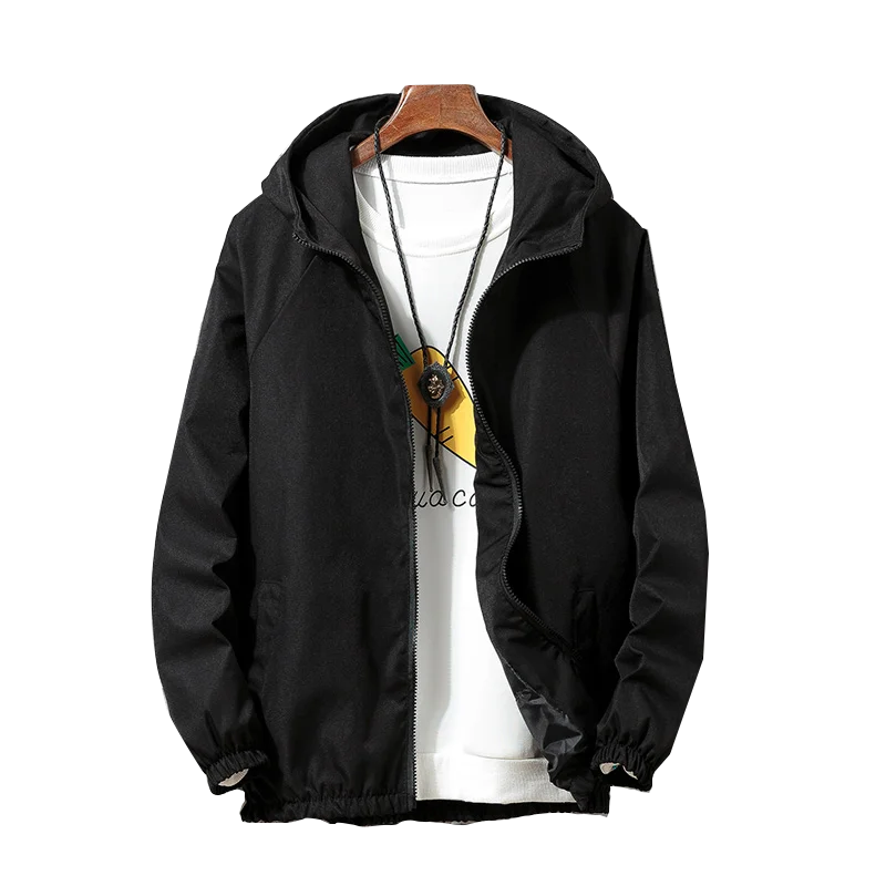 

Spring new men's jackets, men and women couple parka coats, Korean fashion trend all-match solid color sports jacket