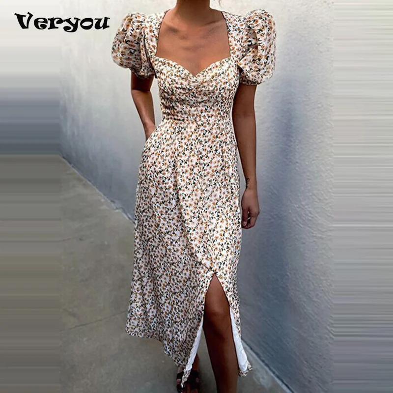 

2021 Vintage Solid Button Midi Dress Sexy Party Club Bodycon Strapless High Split Dresses Women Spring Autumn Casual Vestidos