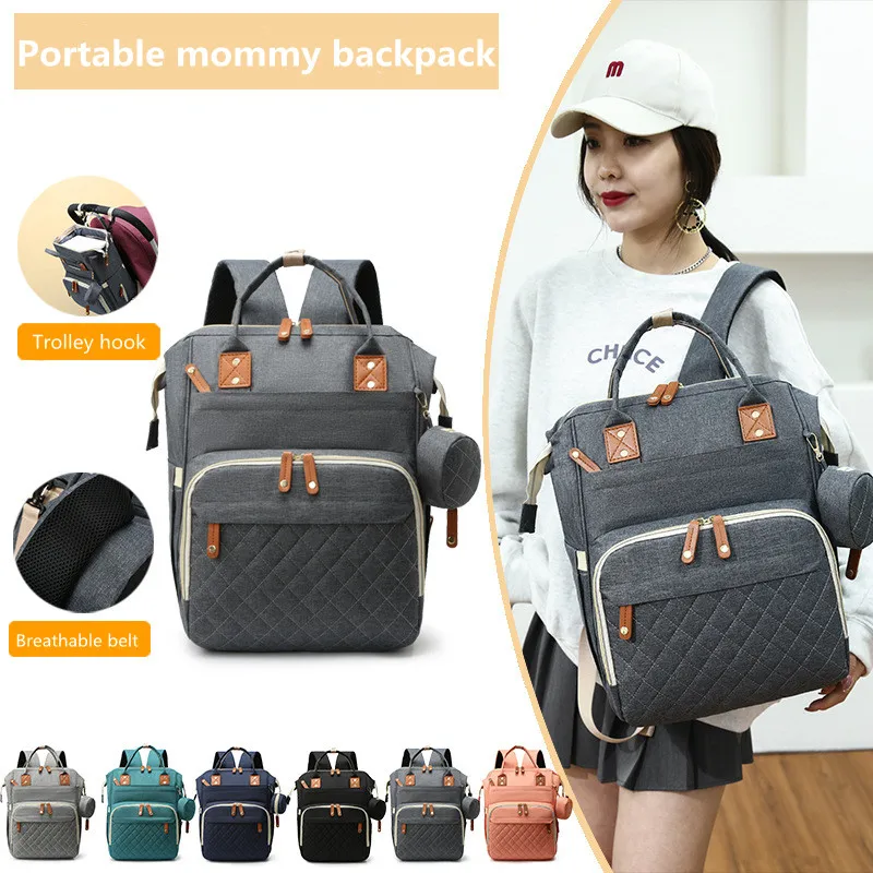 

Mommy Bag Shoulder Portable Multifunctional Female Mother And Baby Bag Large Capacity Travel Usb Charging Mother Baoma Bag