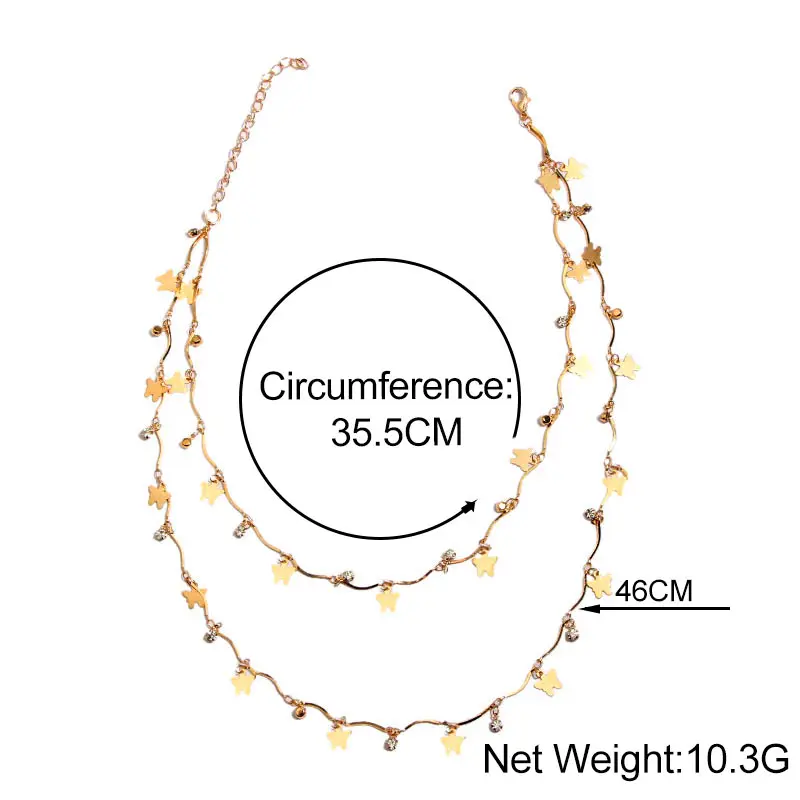 JJFOUCS ожерелье с подвеской в виде бабочки для женщин золотая цепочка ключицы колье