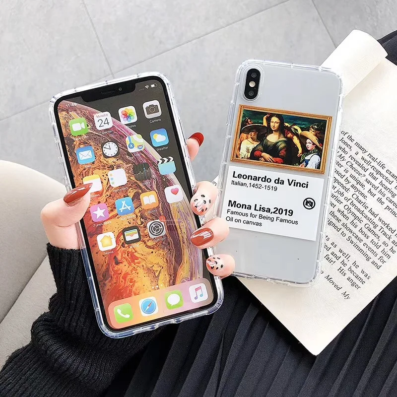 Retro funny Mona Lisa Van Gogh print cover for iPhone 7 8 6 6s Plus Art paintings phone case X XS MAX XR 11 Pro coque |