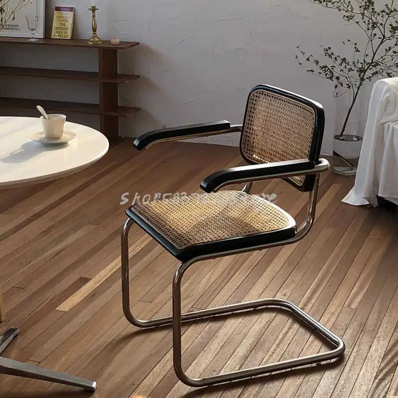 Ins обеденный стул из цельной древесины ротанга семейное средневековое