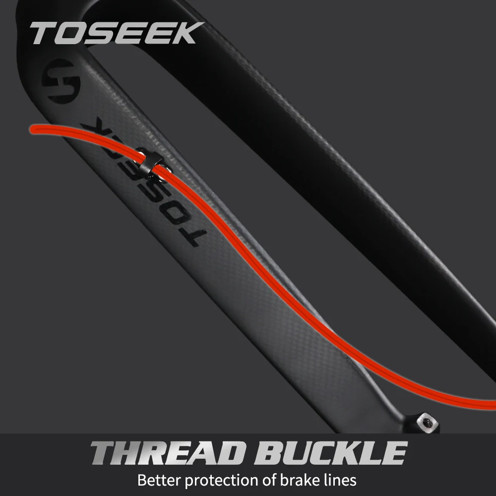 TOSEEK Matte 3K Carbon Fiber Mountain Bike Fork 1-1/8