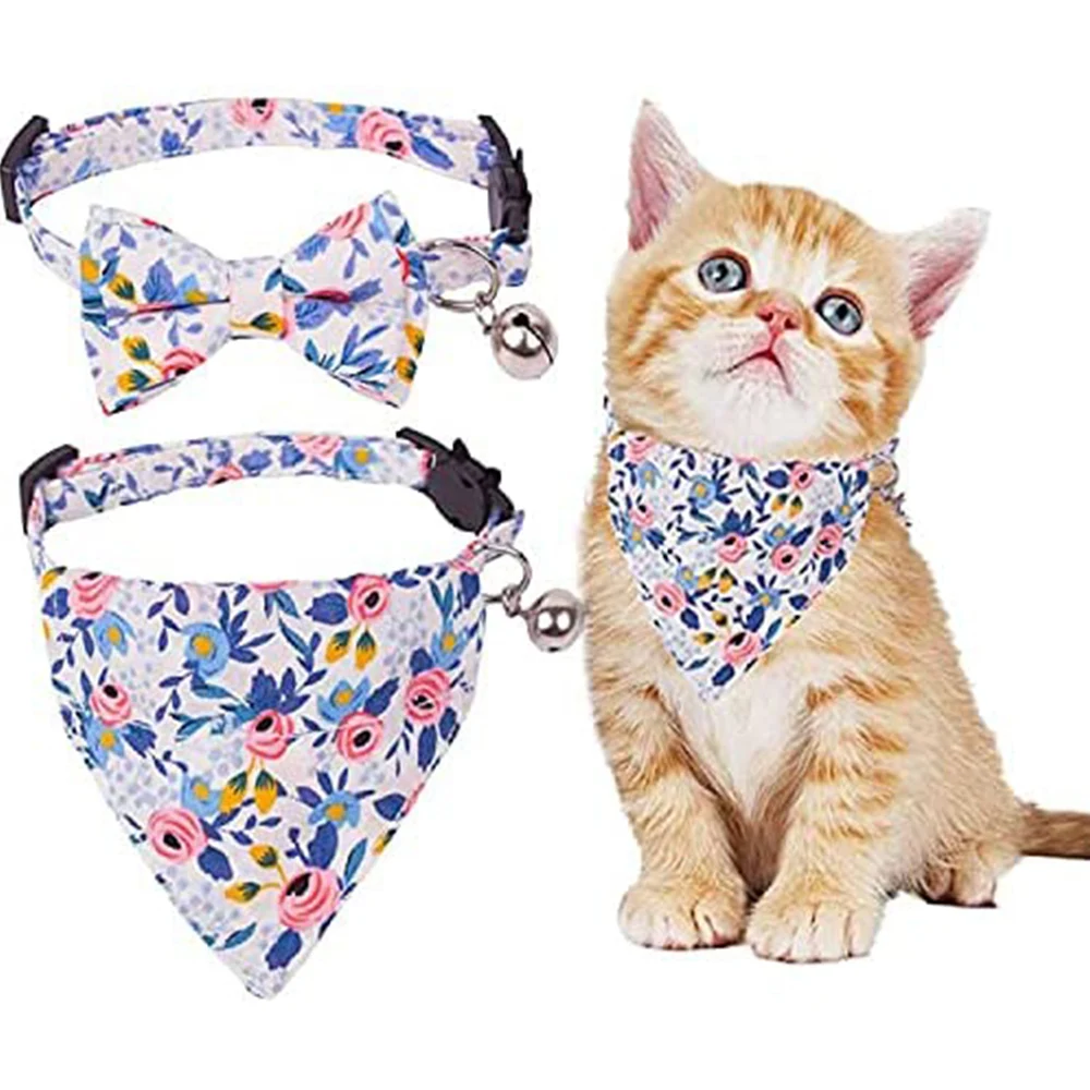 

New Adjustable Dog Bibs For Small Dogs Collars Tie Necktie Cat Scarf Puppy Bandanas Cat Bow Collar Triangular Ties Pet Grooming