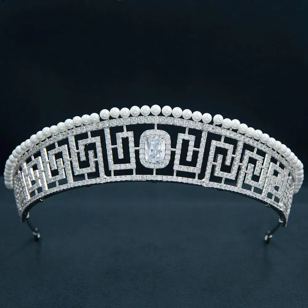 Фианитовая королевская Тиара для свадьбы Классическая Женская диадема девушек