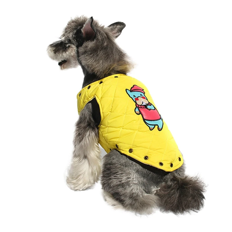 Одежда с принтом в виде собак зимние теплые Девочки утолщенная 2 ноги куртка для
