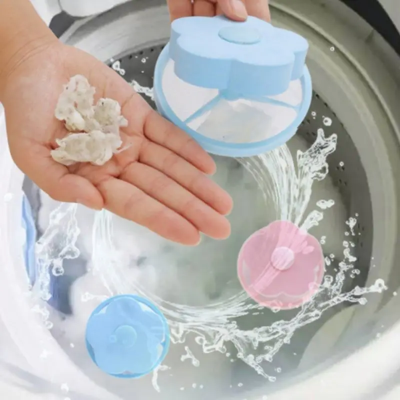 

Reusable Washing Machine Floating Lint Mesh Trap Bag Hair Catcher Filter Net Pouch Cleaning Balls Bag Household Tool