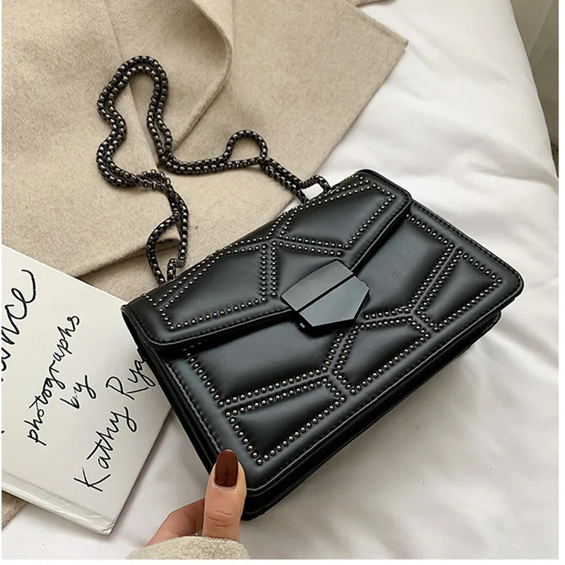 

DIOMO 2022 Women Bags Trend Fashion Small Shoulder Bag Square Rivet Casual Crossbody Bags for Women Purses and Handbags