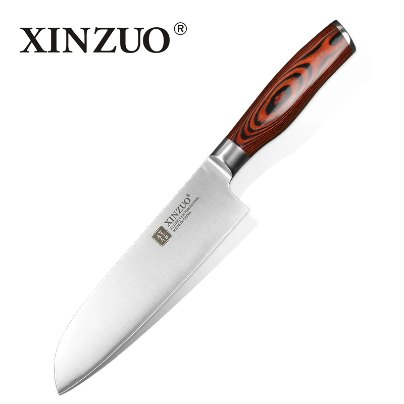 XINZUO 7-дюймовый нож Santoku 3-слойный кухонный из 440C стали высококачественный японский