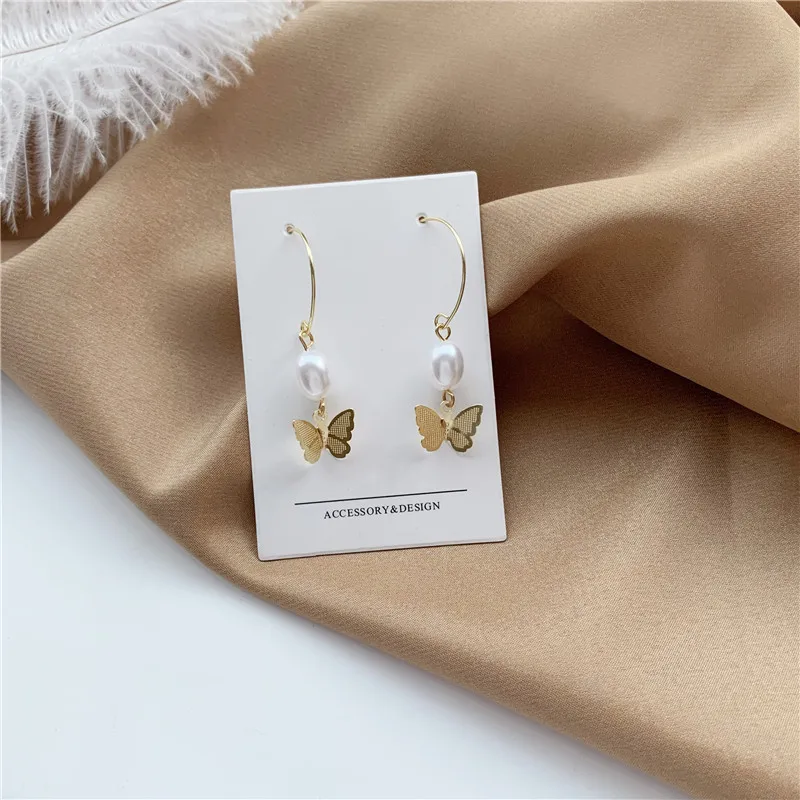 

Fairy Butterfly Simulated-pearls Dangle Earrings for Women Fashion