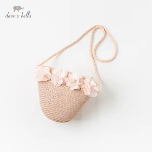 DBJ12883 детская розовая Цветочная Наплечная Сумка, кошелек для монет, детский однотонный
