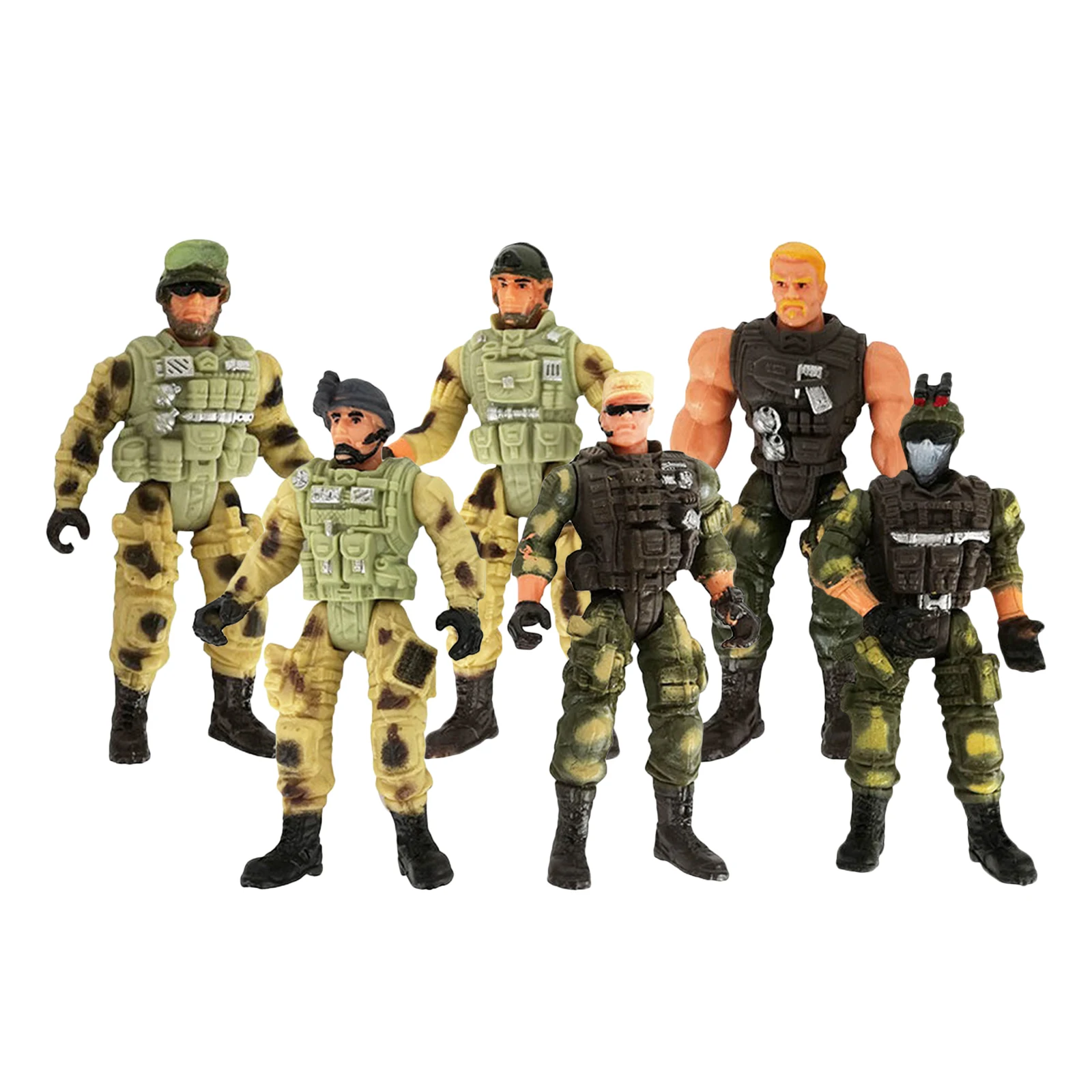 

Set of 6 American Soldier Warrior Combat Game Movable Joint Figure Model Boy's Gifts Collection