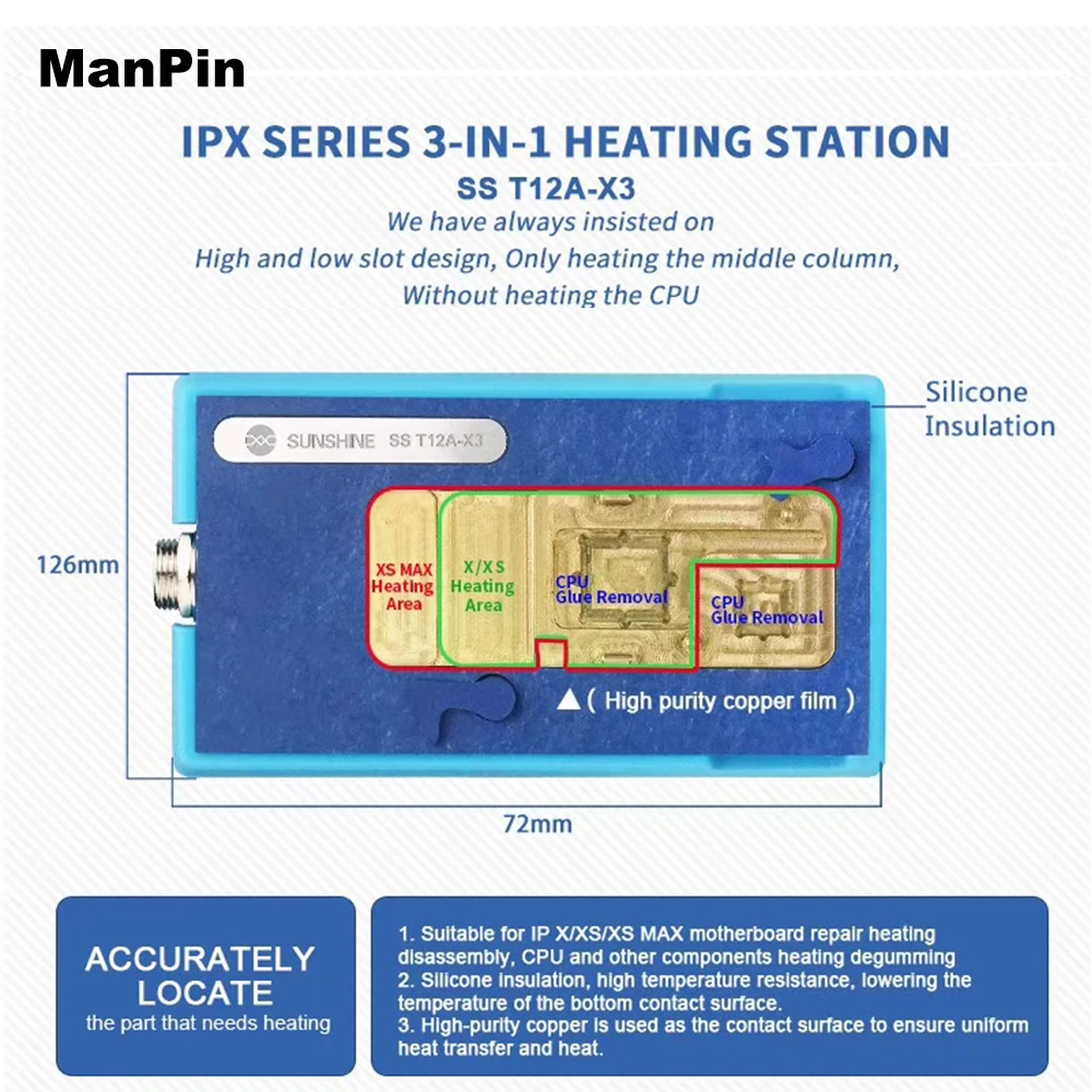 Паяльная станция для iPhone XS Max XR 11Pro разделитель чипов CPU IC мобильный телефон