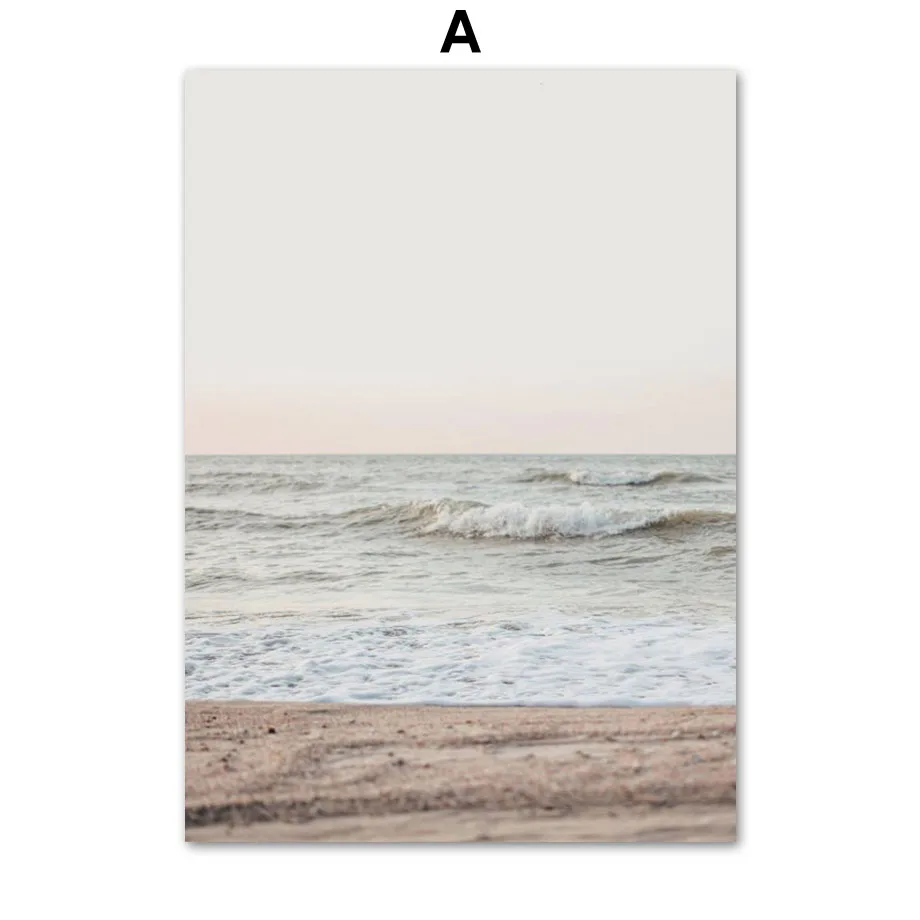 Плакаты и картины Pink Bus Sky Sea Beach с цитатами скандинавский стиль настенная живопись