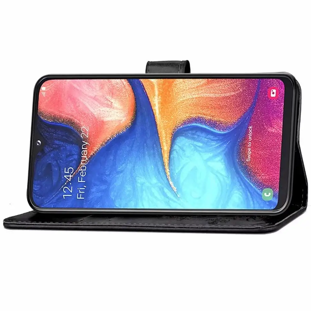 Кожаный флип чехол для Samsung Note 10pro A20E Core A10E Feel 2 A8S S10 A60 четырехлистный клевер цветок