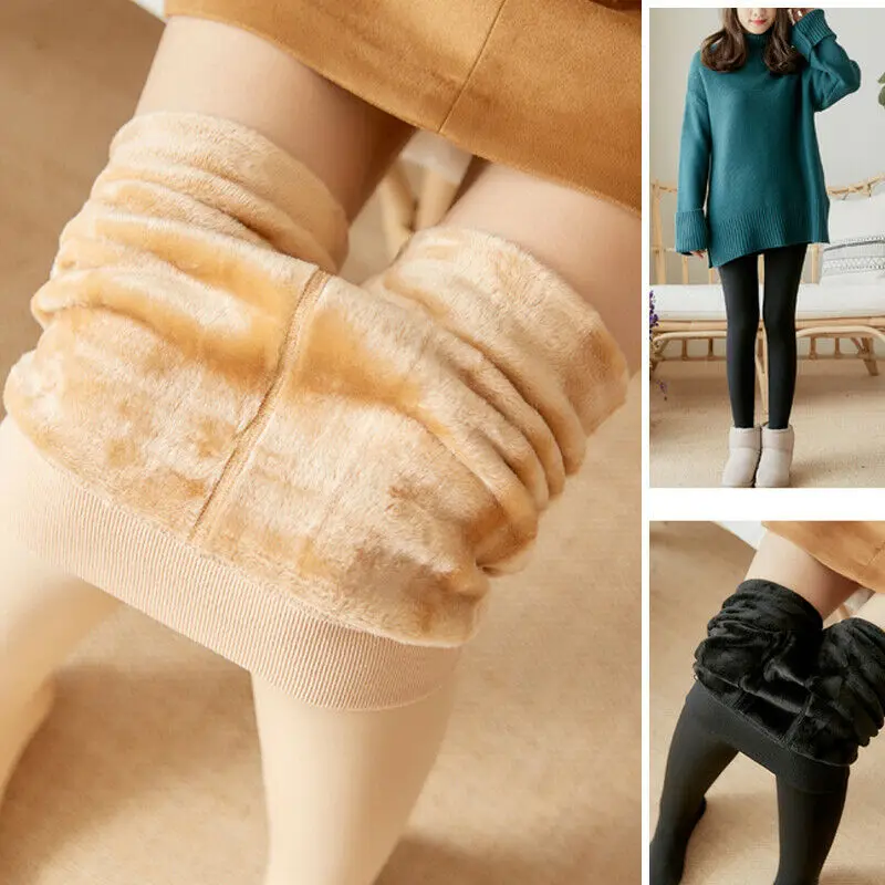 Женские осенне-зимние теплые кашемировые чулки однотонные хлопковые колготки