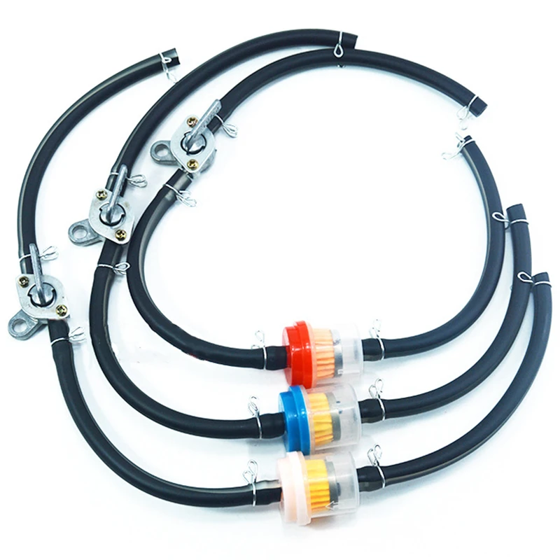 

Gas Fuel Gasoline Oil Filter+Petrol Pipe Hose Line Clips+ Fuel Cap Switches For Scooter Motorcycle Moped Dirt Bike ATV Go Kart