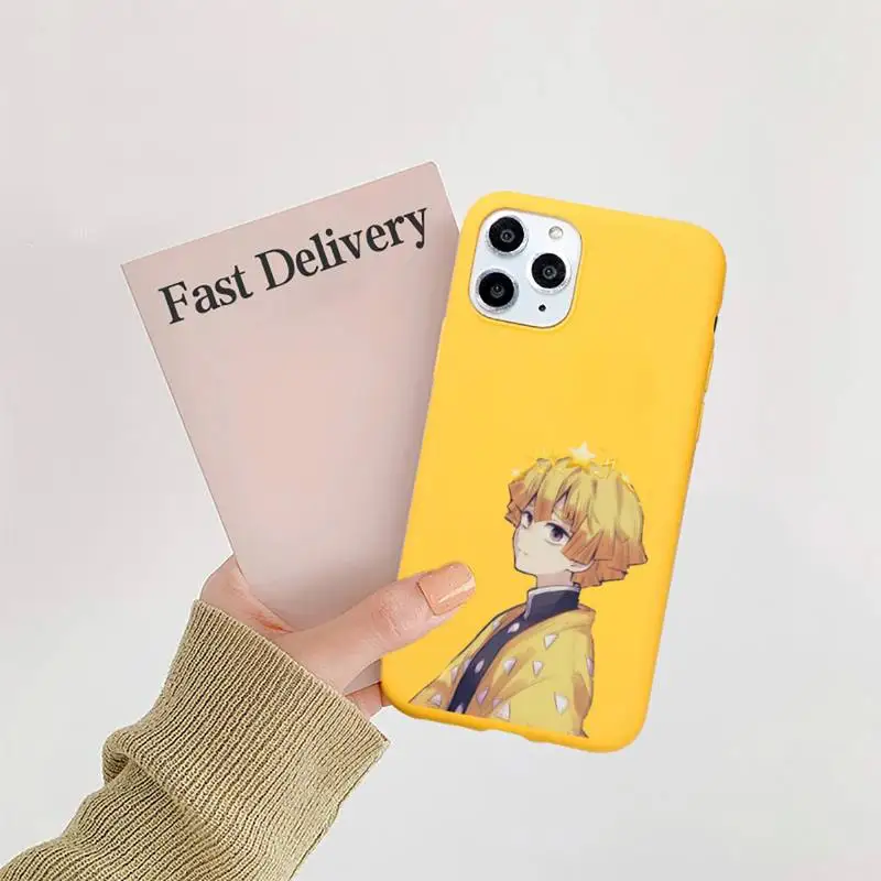 

Demon Slayer Kimetsu No Yaiba Phone Case Candy Color for iPhone 11 12 mini pro XS MAX 8 7 6 6S Plus X SE 2020 XR