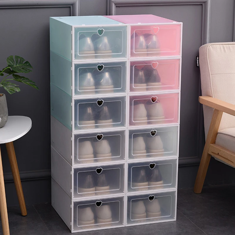 

Shoes Box Thickened Drawer Case Plastic Shoe Boxes Stackable Organizer Shoebox